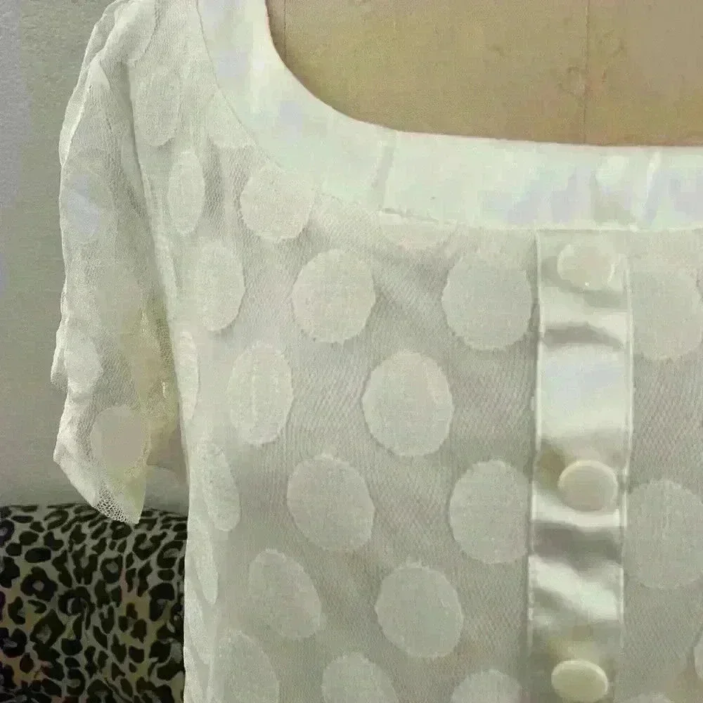 En Focus Size 16W Ivory Polka dot Dress - Picture 4 of 8